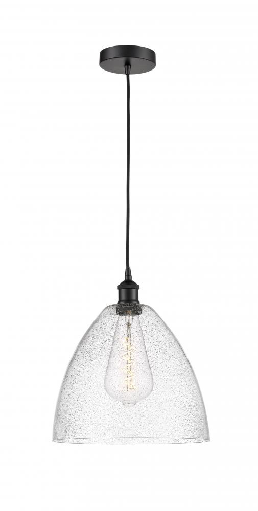 Bristol - 1 Light - 12 inch - Matte Black - Cord hung - Mini Pendant