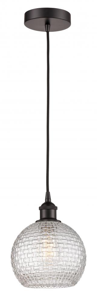 Athens - 1 Light - 8 inch - Oil Rubbed Bronze - Cord hung - Mini Pendant