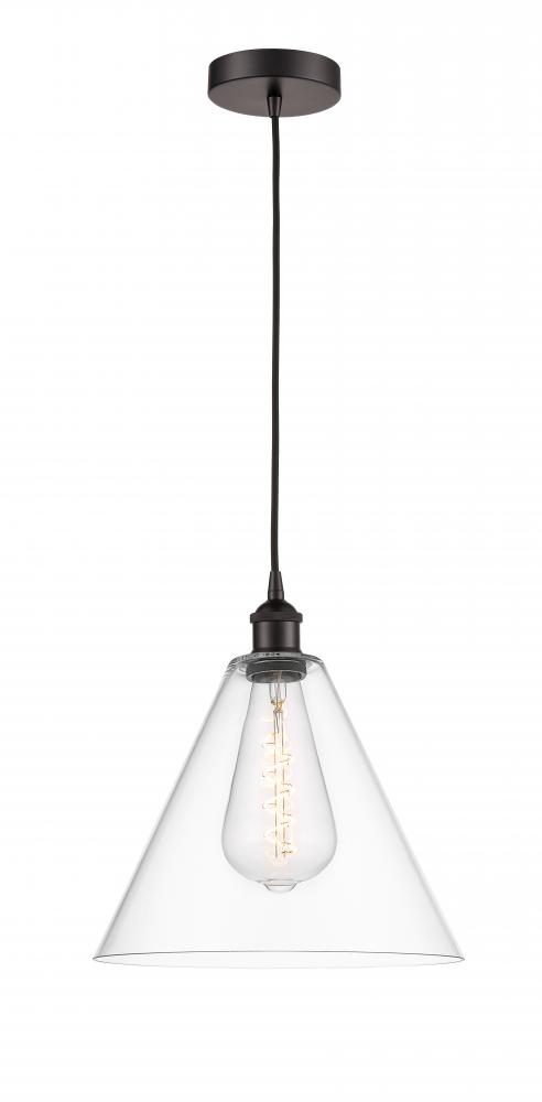 Berkshire - 1 Light - 12 inch - Oil Rubbed Bronze - Cord hung - Mini Pendant