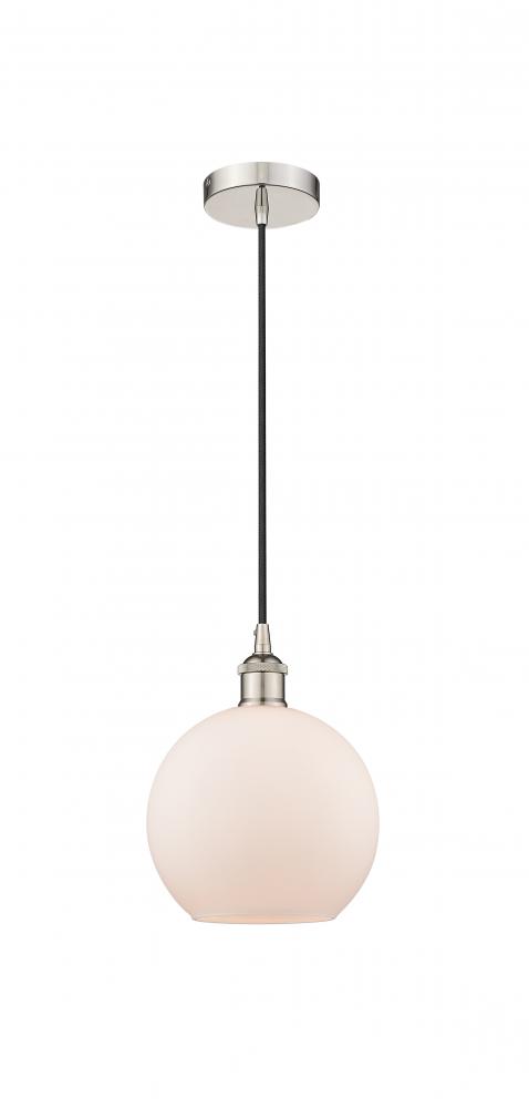 Athens - 1 Light - 8 inch - Polished Nickel - Cord hung - Mini Pendant