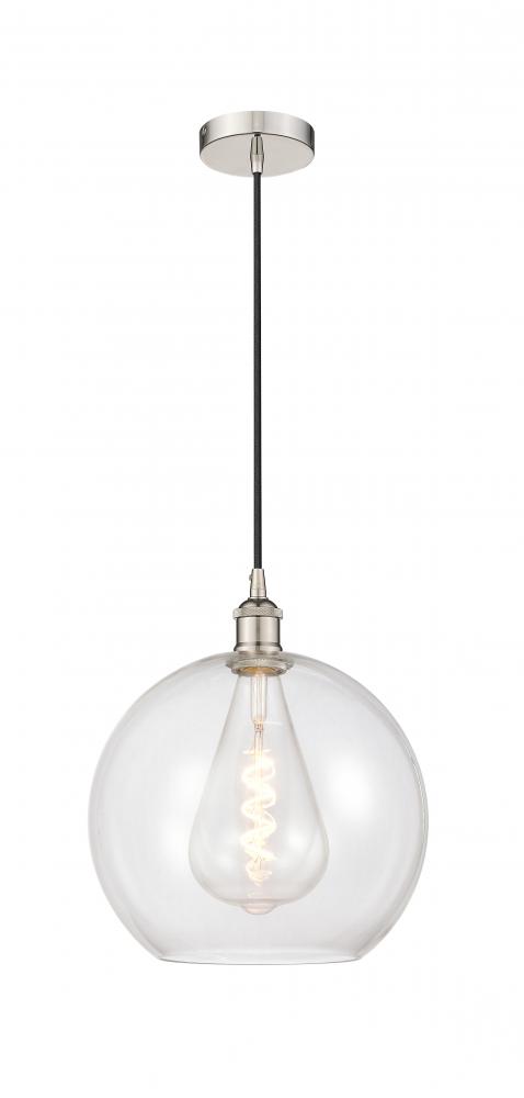 Athens - 1 Light - 12 inch - Polished Nickel - Cord hung - Mini Pendant