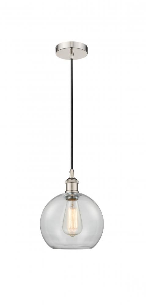 Athens - 1 Light - 8 inch - Polished Nickel - Cord hung - Mini Pendant