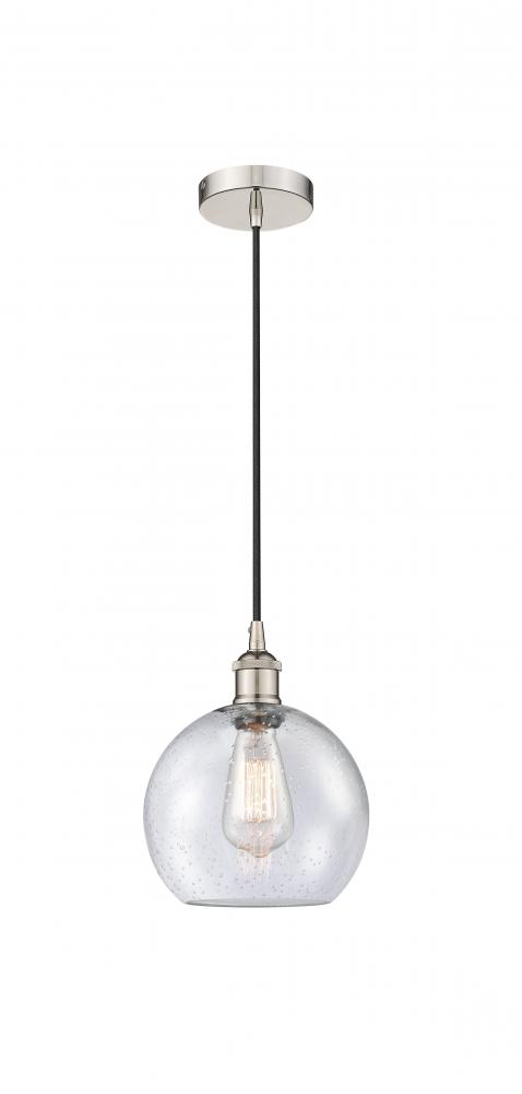 Athens - 1 Light - 8 inch - Polished Nickel - Cord hung - Mini Pendant