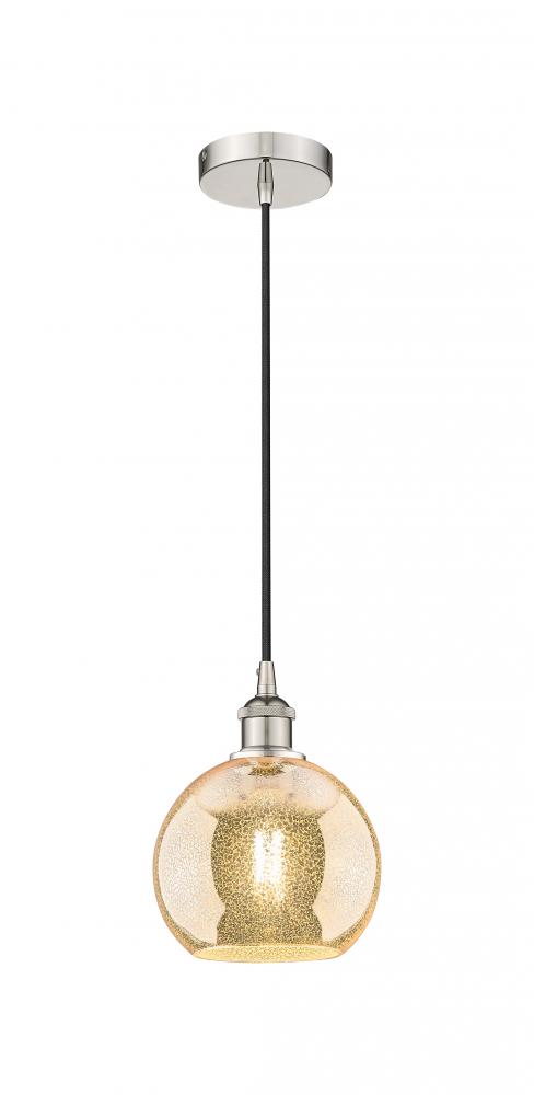 Athens - 1 Light - 8 inch - Polished Nickel - Cord hung - Mini Pendant