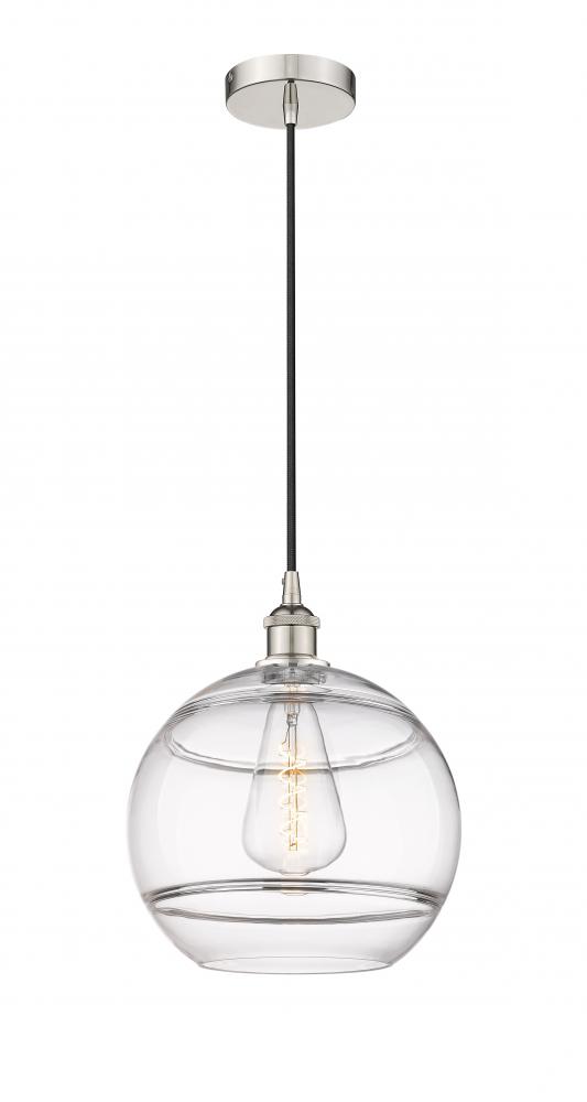 Rochester - 1 Light - 12 inch - Polished Nickel - Cord hung - Mini Pendant