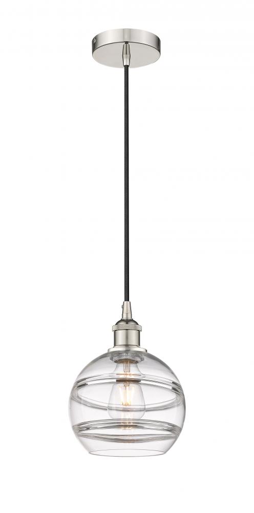 Rochester - 1 Light - 8 inch - Polished Nickel - Cord hung - Mini Pendant