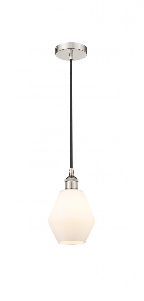 Cindyrella - 1 Light - 6 inch - Polished Nickel - Cord hung - Mini Pendant