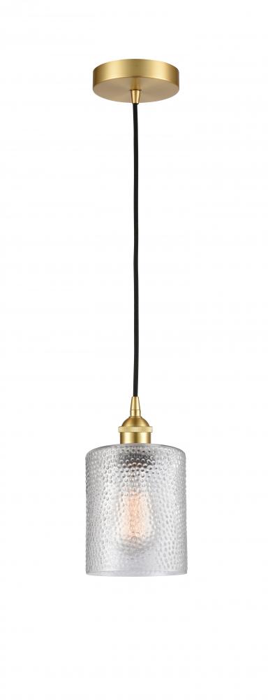 Cobbleskill - 1 Light - 5 inch - Satin Gold - Cord hung - Mini Pendant