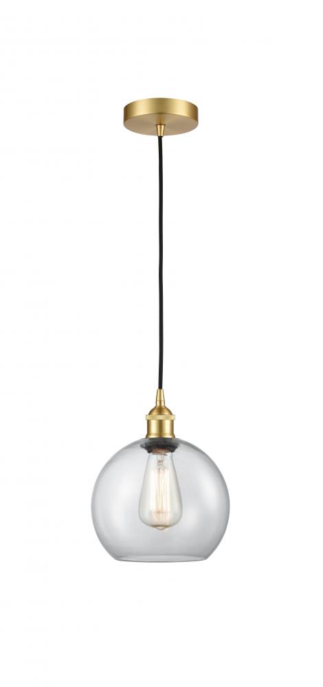 Athens - 1 Light - 8 inch - Satin Gold - Cord hung - Mini Pendant