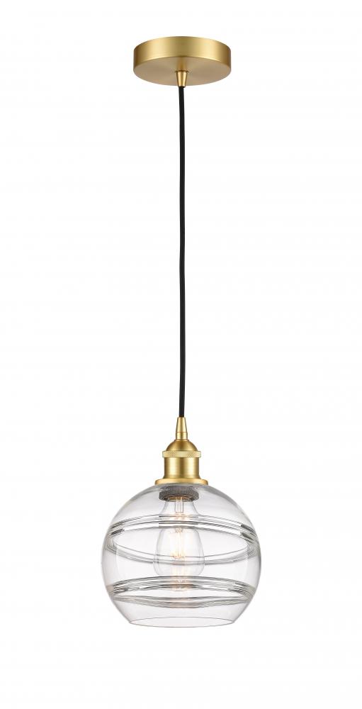 Rochester - 1 Light - 8 inch - Satin Gold - Cord hung - Mini Pendant