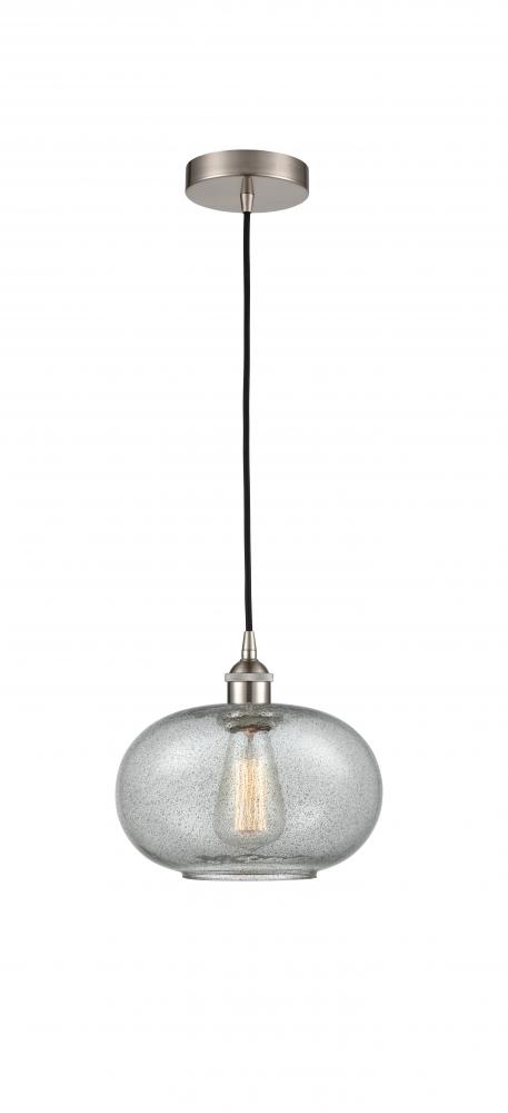 Gorham - 1 Light - 10 inch - Brushed Satin Nickel - Cord hung - Mini Pendant