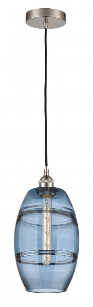 Vaz - 1 Light - 8 inch - Brushed Satin Nickel - Cord hung - Mini Pendant