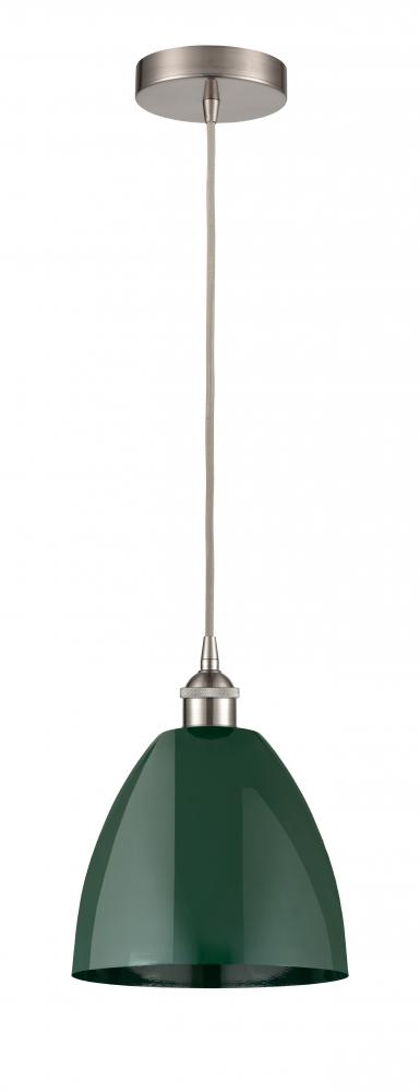 Plymouth - 1 Light - 9 inch - Brushed Satin Nickel - Cord hung - Mini Pendant