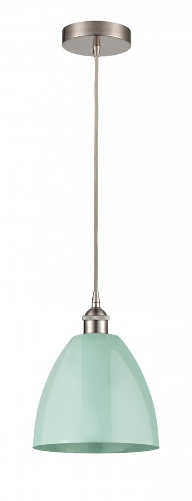 Plymouth - 1 Light - 9 inch - Brushed Satin Nickel - Cord hung - Mini Pendant