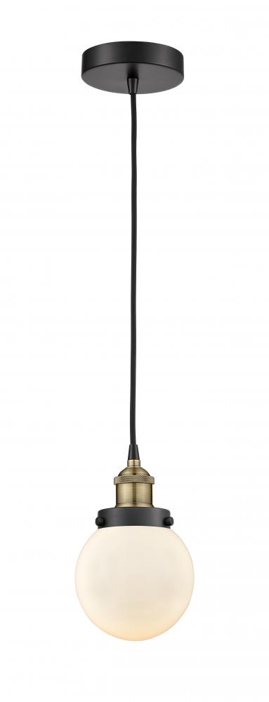 Beacon - 1 Light - 6 inch - Black Antique Brass - Cord hung - Mini Pendant