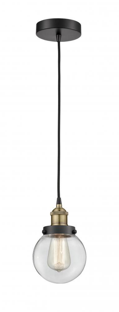 Beacon - 1 Light - 6 inch - Black Antique Brass - Cord hung - Mini Pendant