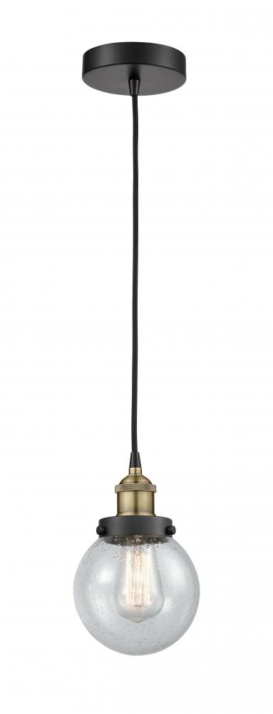 Beacon - 1 Light - 6 inch - Black Antique Brass - Cord hung - Mini Pendant