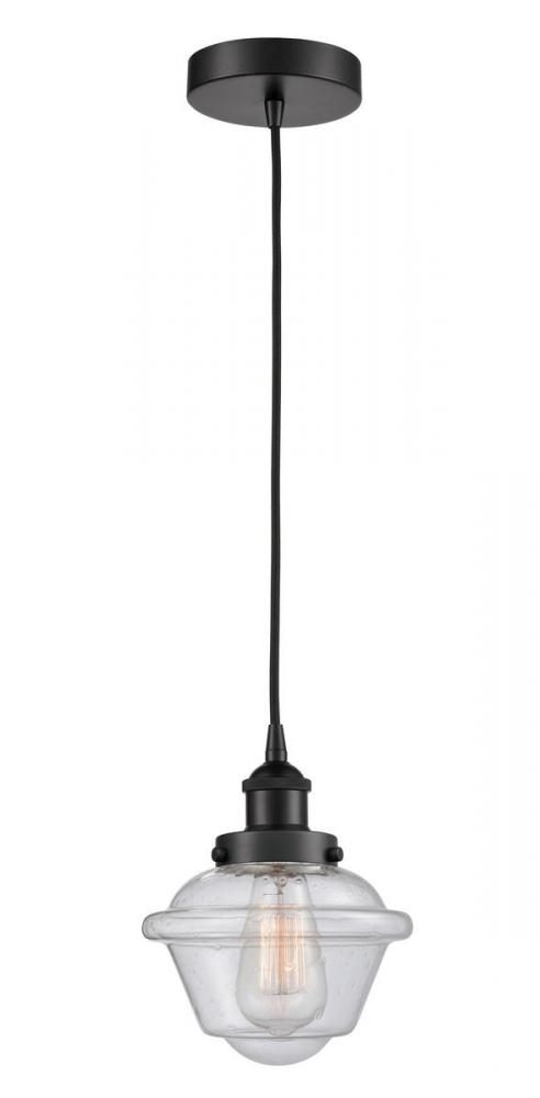 Oxford - 1 Light - 7 inch - Matte Black - Cord hung - Mini Pendant