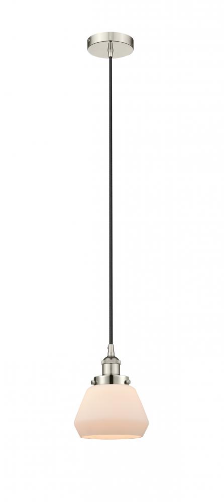 Fulton - 1 Light - 7 inch - Polished Nickel - Cord hung - Mini Pendant