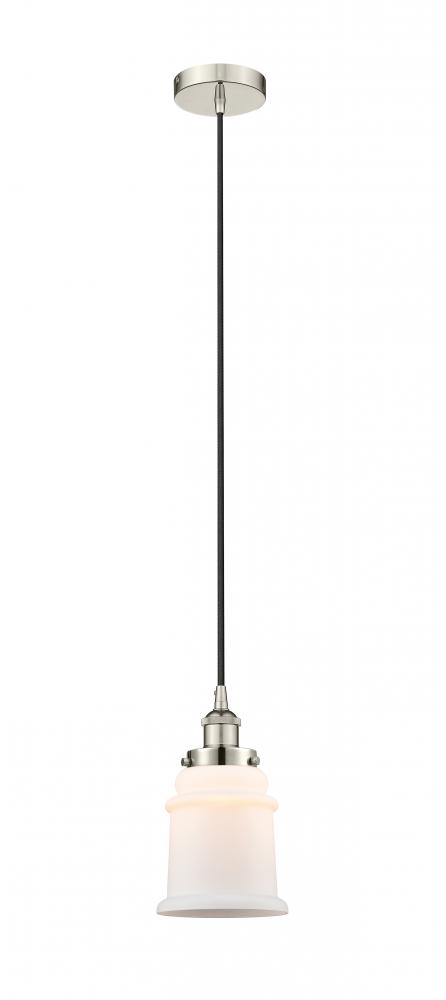 Canton - 1 Light - 6 inch - Polished Nickel - Cord hung - Mini Pendant