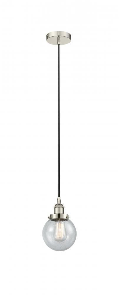 Beacon - 1 Light - 6 inch - Polished Nickel - Cord hung - Mini Pendant