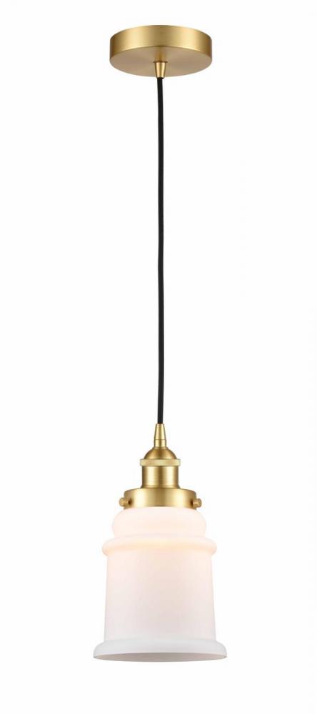 Canton - 1 Light - 6 inch - Satin Gold - Cord hung - Mini Pendant