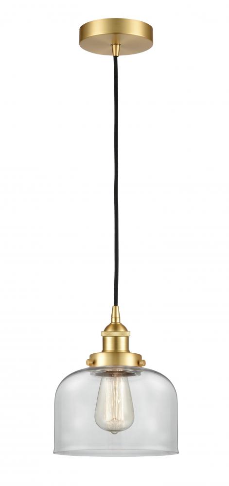 Bell - 1 Light - 8 inch - Satin Gold - Cord hung - Mini Pendant