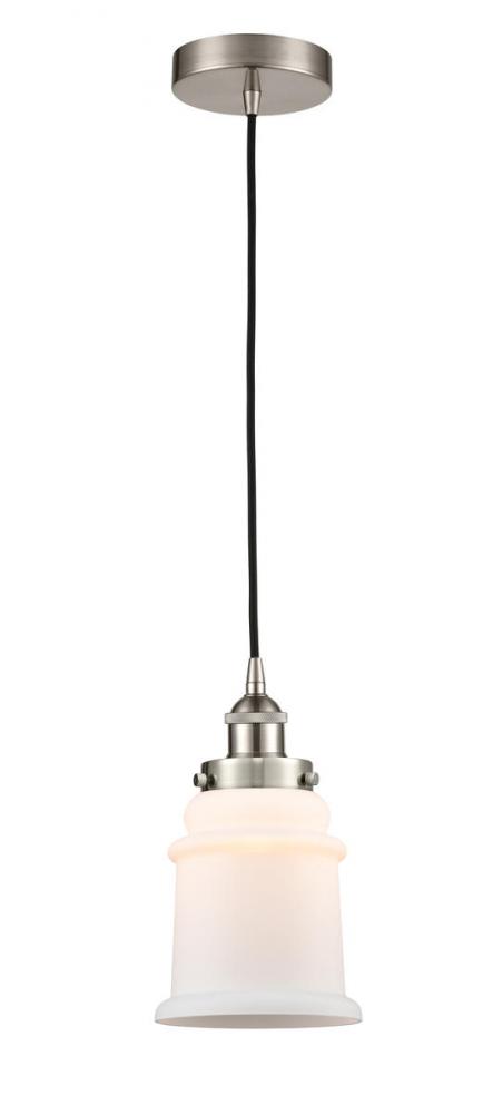 Canton - 1 Light - 6 inch - Brushed Satin Nickel - Cord hung - Mini Pendant