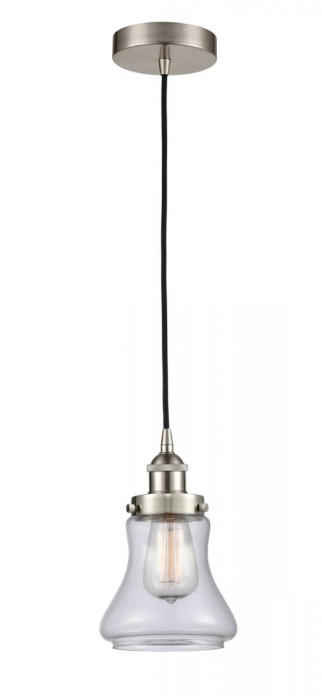 Bellmont - 1 Light - 6 inch - Brushed Satin Nickel - Cord hung - Mini Pendant