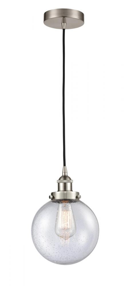 Beacon - 1 Light - 8 inch - Brushed Satin Nickel - Cord hung - Mini Pendant