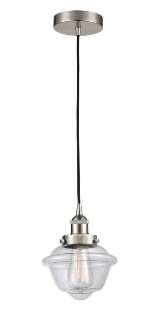 Oxford - 1 Light - 7 inch - Brushed Satin Nickel - Cord hung - Mini Pendant