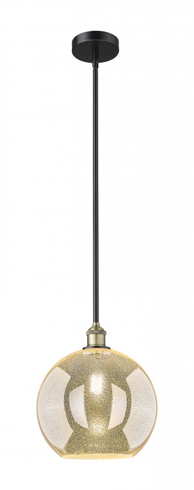 Athens - 1 Light - 12 inch - Black Antique Brass - Cord hung - Mini Pendant