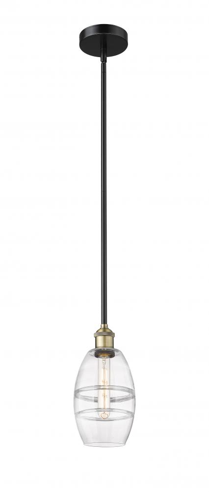 Vaz - 1 Light - 6 inch - Black Antique Brass - Cord hung - Mini Pendant