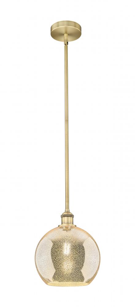 Athens - 1 Light - 10 inch - Brushed Brass - Cord hung - Mini Pendant