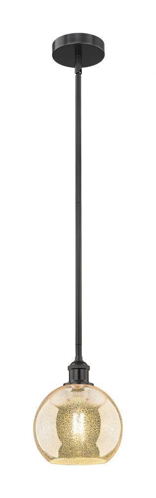 Athens - 1 Light - 8 inch - Matte Black - Cord hung - Mini Pendant