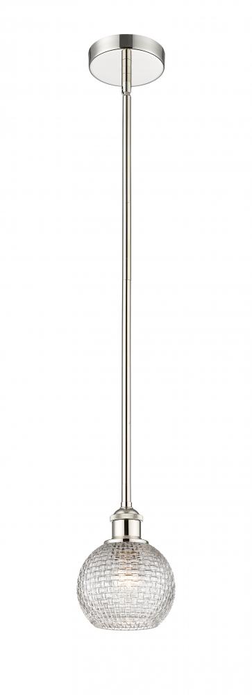 Athens - 1 Light - 6 inch - Polished Nickel - Cord hung - Mini Pendant