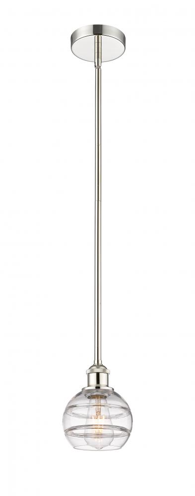 Rochester - 1 Light - 6 inch - Polished Nickel - Cord hung - Mini Pendant