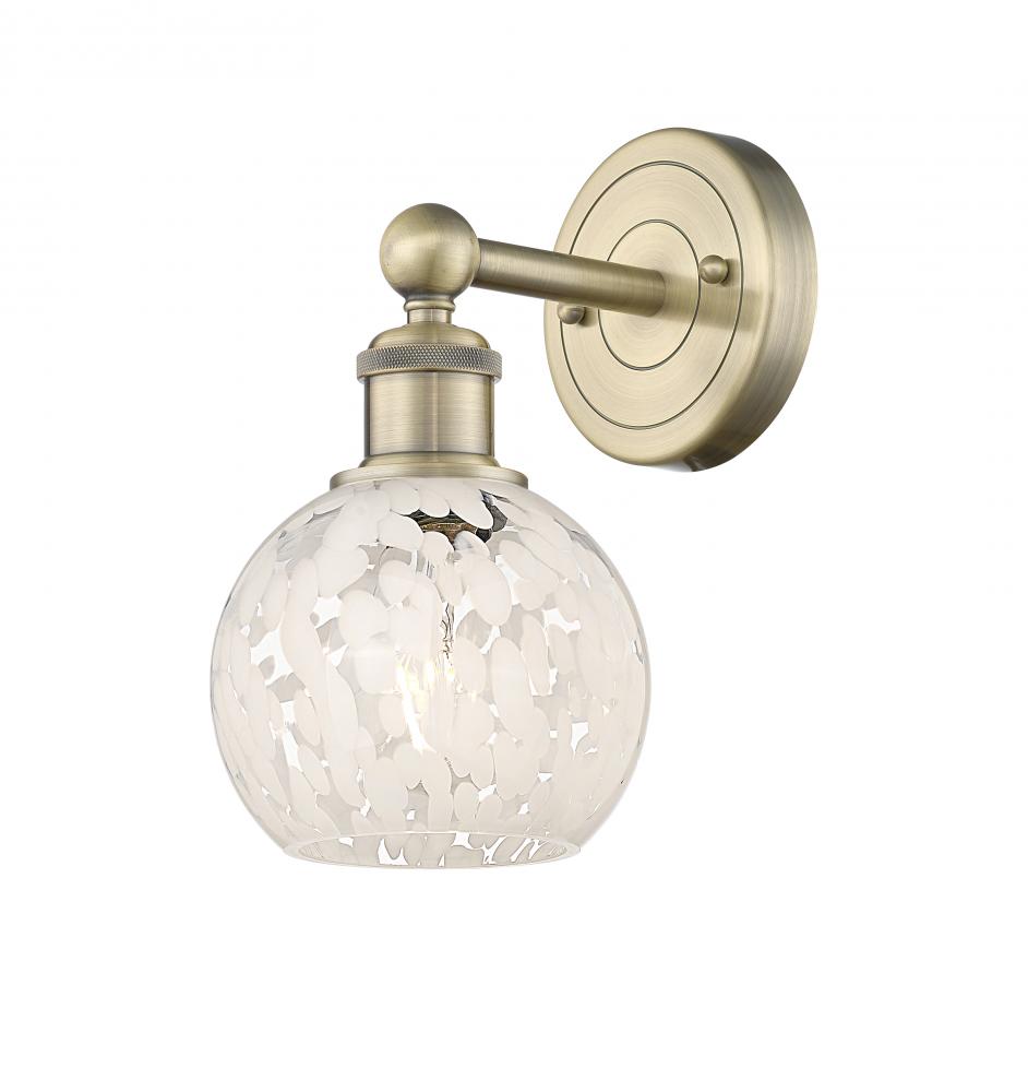 White Mouchette - 1 Light - 6 inch - Antique Brass - Sconce