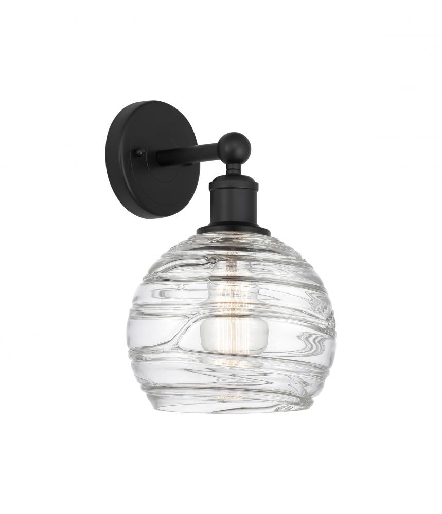 Athens Deco Swirl - 1 Light - 8 inch - Matte Black - Sconce