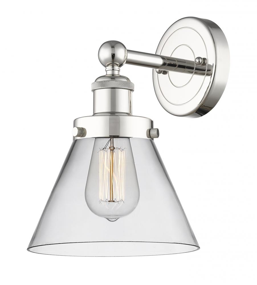 Cone - 1 Light - 8 inch - Polished Nickel - Sconce