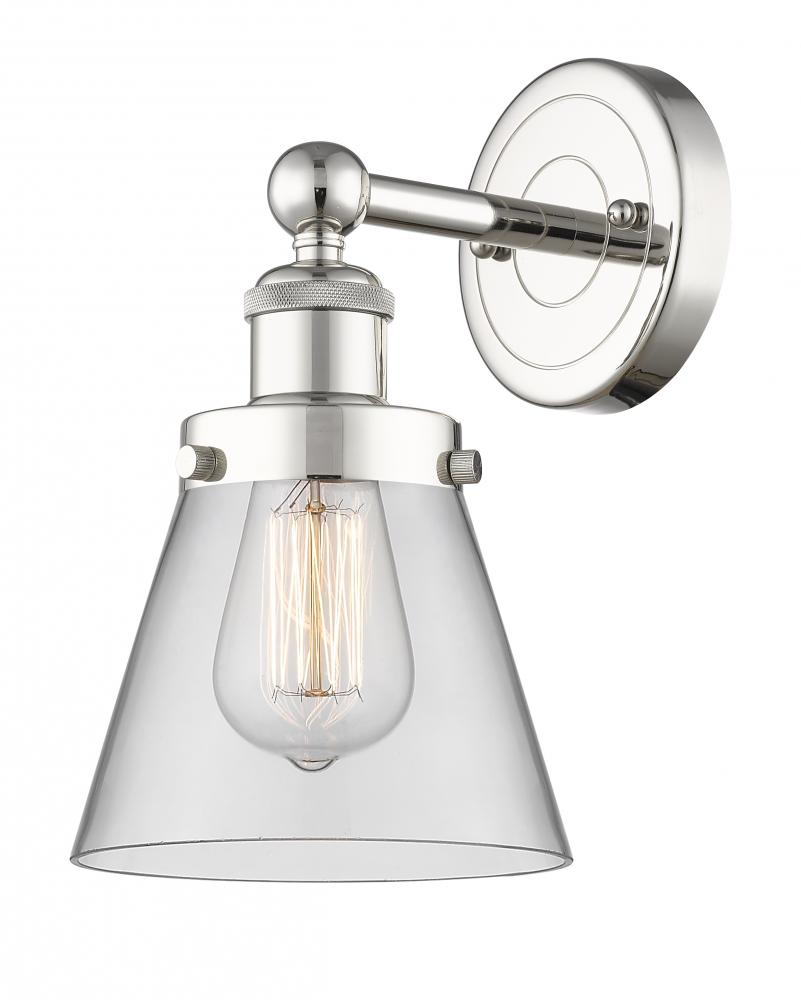 Cone - 1 Light - 6 inch - Polished Nickel - Sconce