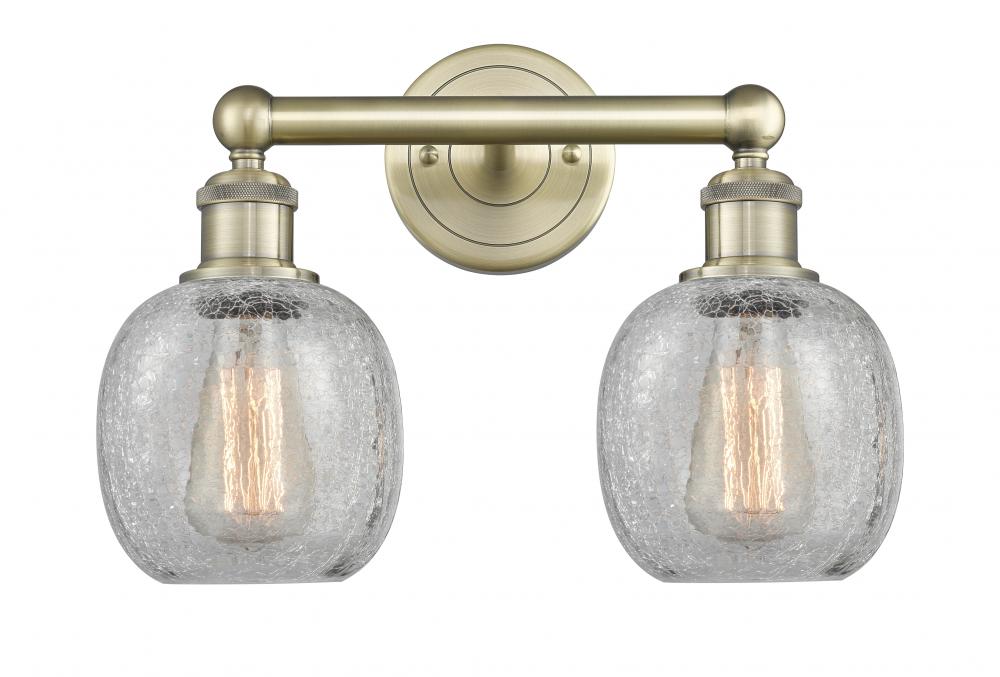 Belfast - 2 Light - 15 inch - Antique Brass - Bath Vanity Light