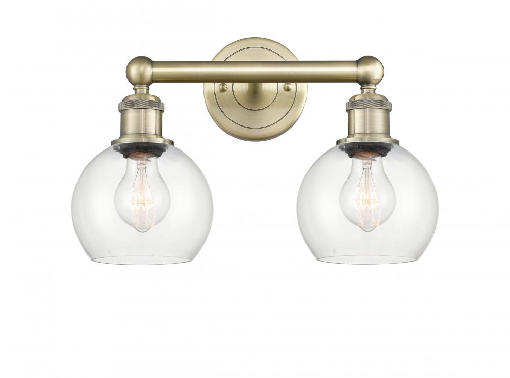 Athens - 2 Light - 15 inch - Antique Brass - Bath Vanity Light