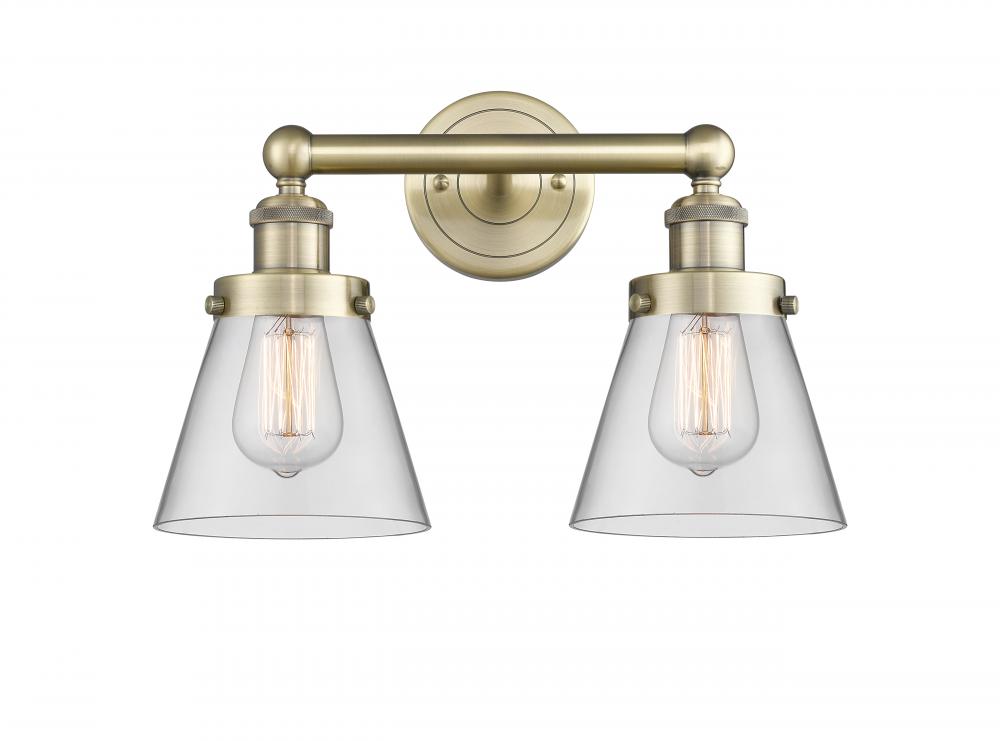 Cone - 2 Light - 15 inch - Antique Brass - Bath Vanity Light