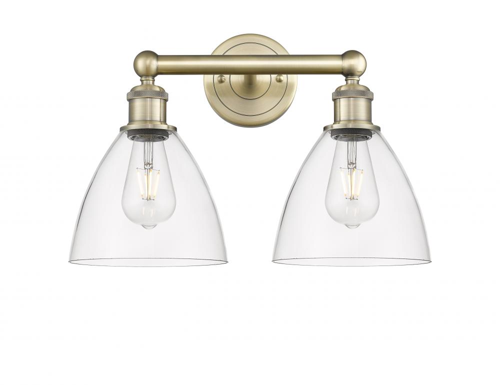 Bristol - 2 Light - 17 inch - Antique Brass - Bath Vanity Light