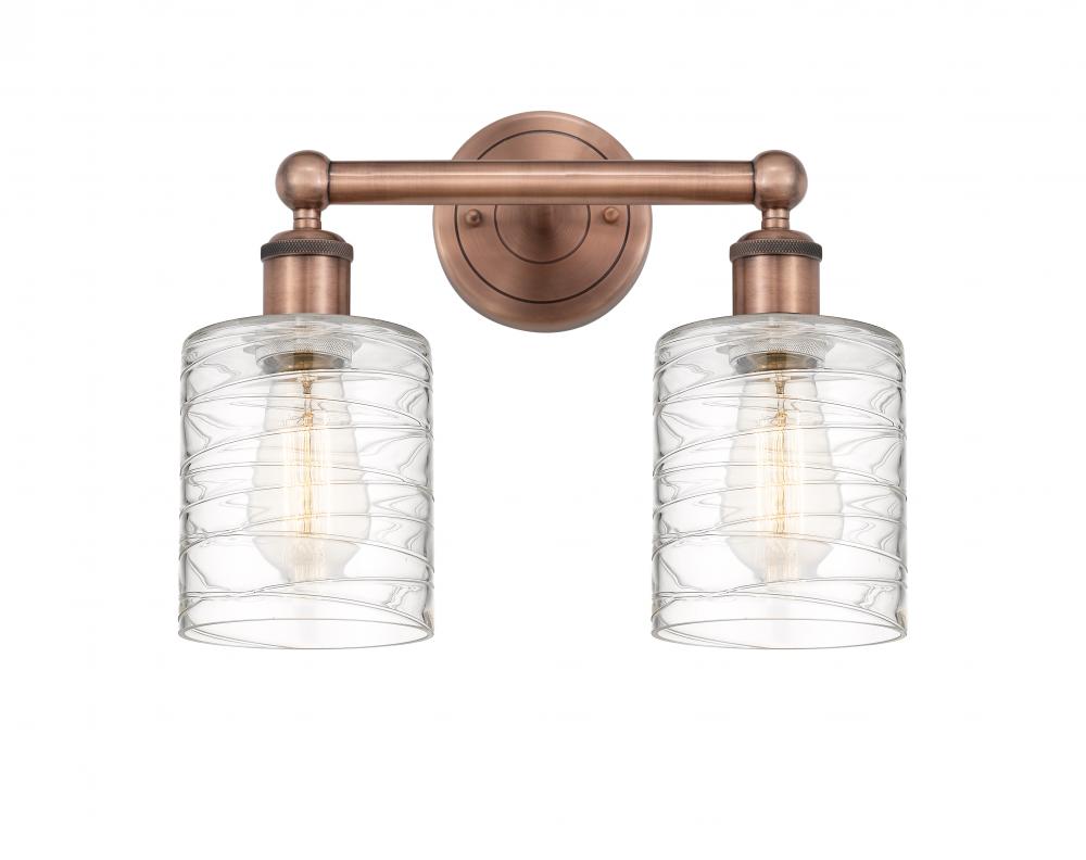 Cobbleskill - 2 Light - 14 inch - Antique Copper - Bath Vanity Light