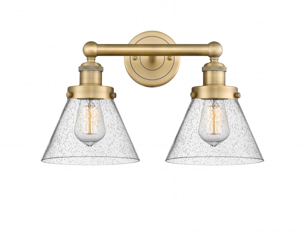 Cone - 2 Light - 17 inch - Brushed Brass - Bath Vanity Light