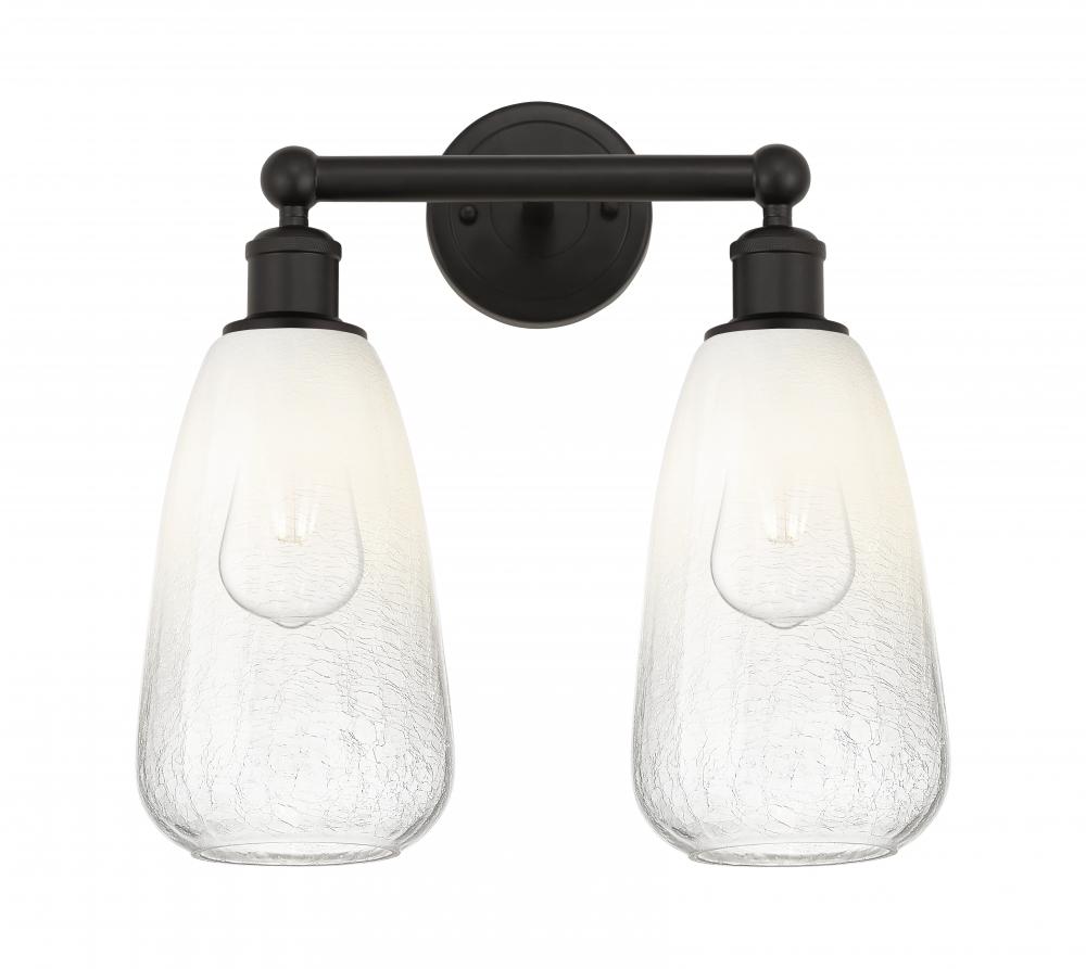 Brookhaven Almond - 2 Light - 15 inch - Oil Rubbed Bronze - Bath Vanity Light