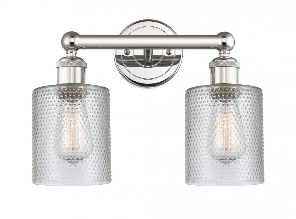 Cobbleskill - 2 Light - 14 inch - Polished Nickel - Bath Vanity Light