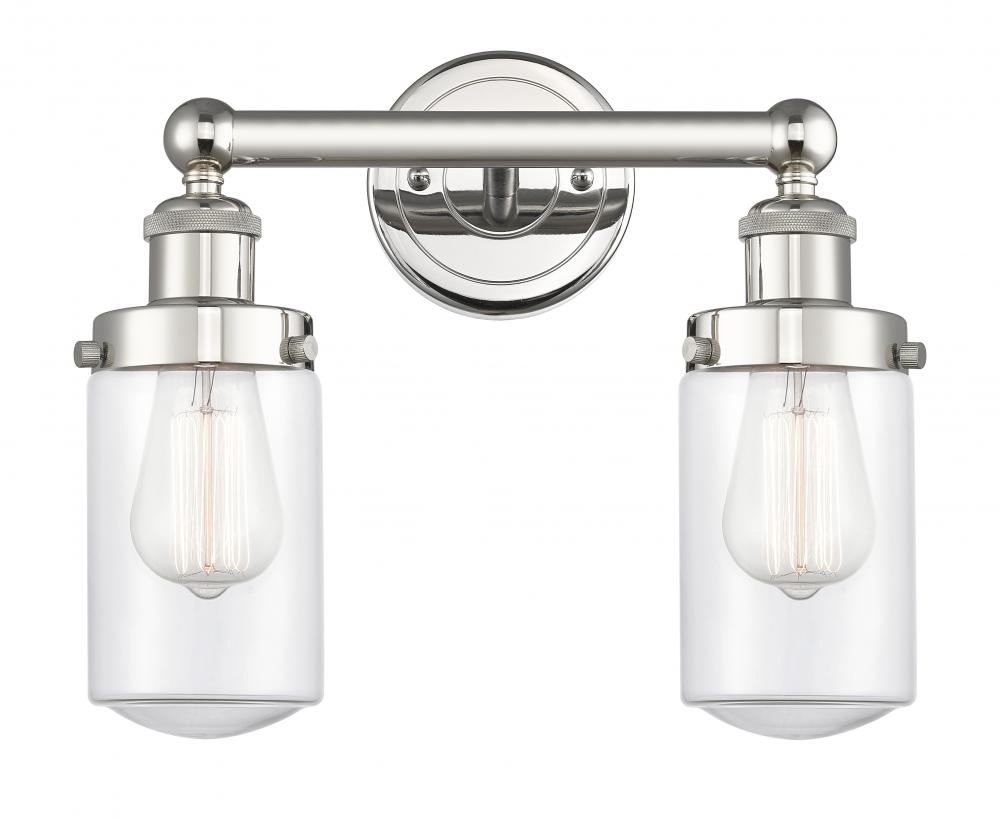 Dover - 2 Light - 14 inch - Polished Nickel - Bath Vanity Light